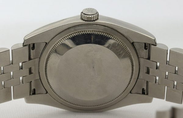 Rolex Datejust 36mm Stainless Steel Automatic Watch with White Gold Bezel and Champagne Dial, ref 116234, on a stainless steel Jubilee bracelet with Crown clasp, Circa 2008-09