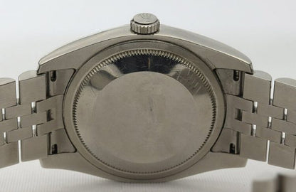 Rolex Datejust 36mm Stainless Steel Automatic Watch with White Gold Bezel and Champagne Dial, ref 116234, on a stainless steel Jubilee bracelet with Crown clasp, Circa 2008-09