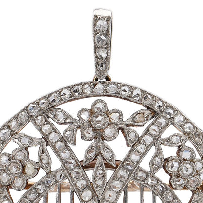 Antique Belle Epoque 2ct Old Cut Diamond Pendant come Brooch