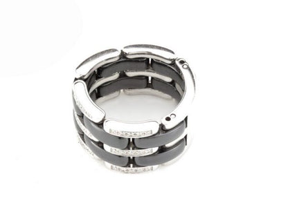 Chanel Ultra Black Ceramic, Diamond and 18ct White Gold Band Ring