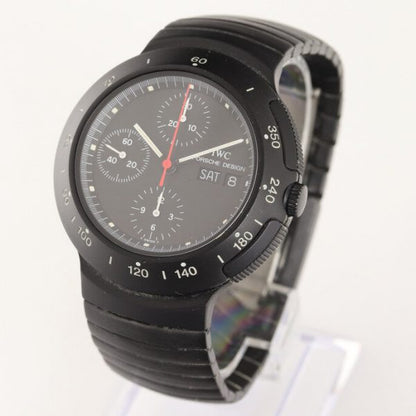 Vintage IWC Porsche Design 41mm Automatic Chronograph Watch; black dial with chronograph, weekday, date and small second functions, Circa 1970s