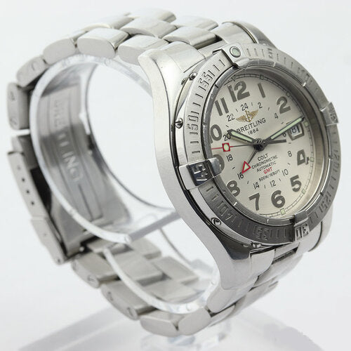 Breitling Colt GMT Gents 40mm Automatic Watch, Stainless steel bracelet, with Breitling papers.