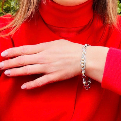 Vintage Pearl and Diamond Bracelet