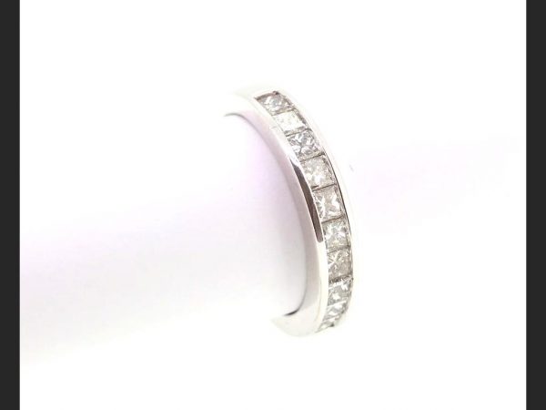 Princess cut Half Eternity Diamond Ring, Channel set, 1.00 carats