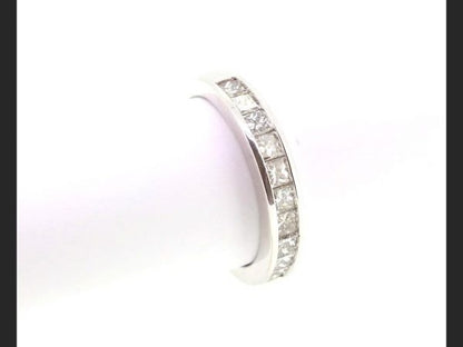 Princess cut Half Eternity Diamond Ring, Channel set, 1.00 carats