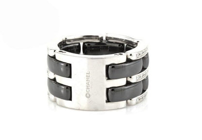 Chanel Ultra Black Ceramic, Diamond and 18ct White Gold Band Ring