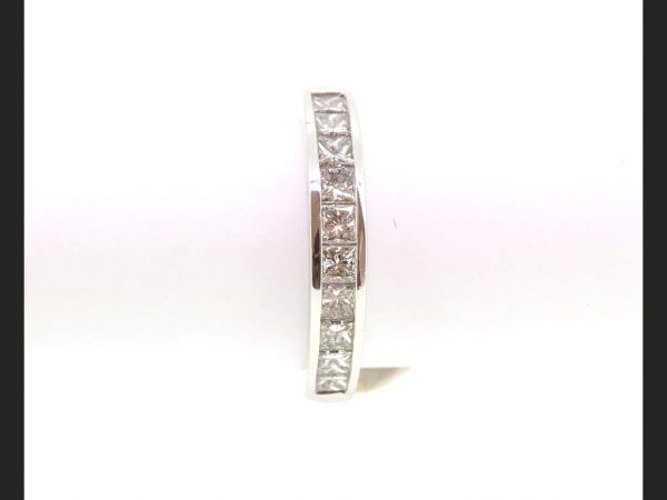Princess cut Half Eternity Diamond Ring, Channel set, 1.00 carats