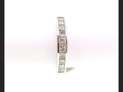 Princess cut Half Eternity Diamond Ring, Channel set, 1.00 carats