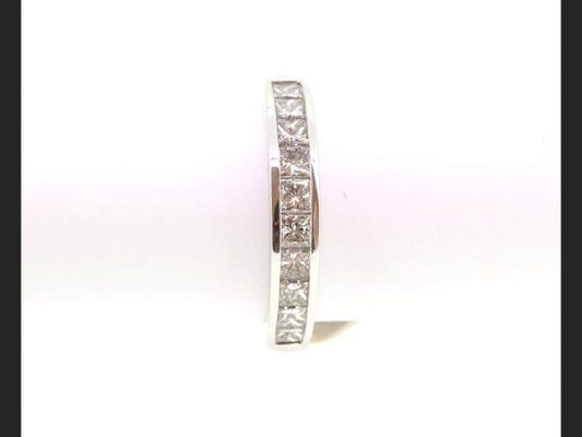 Princess cut Half Eternity Diamond Ring, Channel set, 1.00 carats