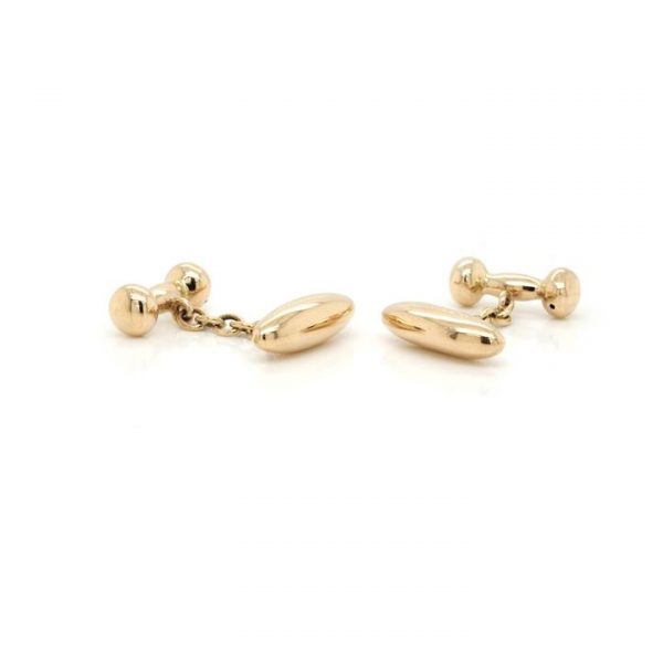 Antique Victorian 18ct Yellow Gold Torpedo Cufflinks, Circa 1897