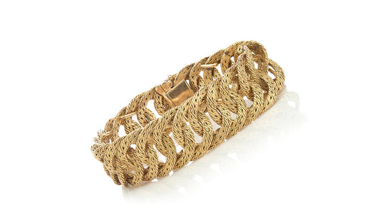 Georges L'enfant Vintage 18ct Yellow Gold Woven Bracelet, Circa 1970s