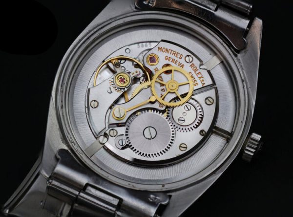 Vintage Rolex Oyster Precision 6424 Stainless Steel 34mm Manual Watch, with Box and Papers, engraved J Gaitskell, HMS Nubian marine engineer mechanic, Circa 1968