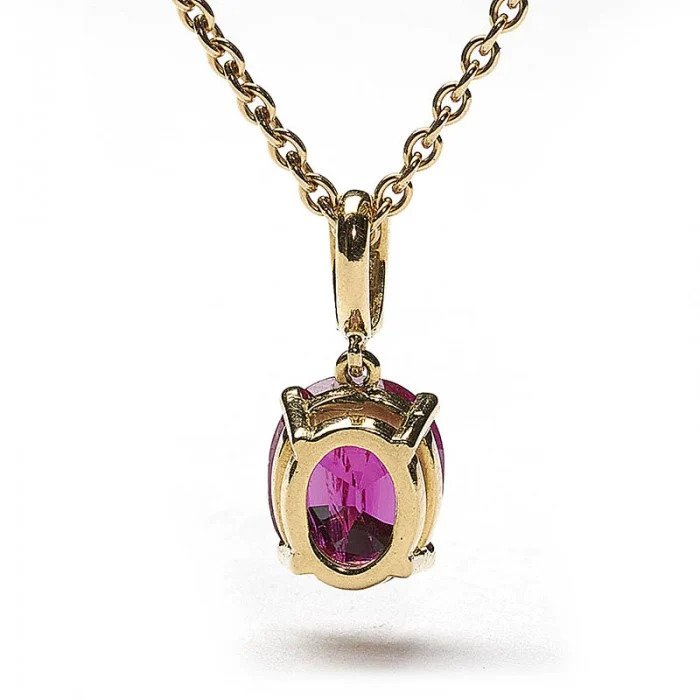 Ruby and Diamond Pendant, certified natural ruby with no heat treatment