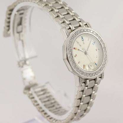 Corum Ladies Admirals Cup 18ct White Gold 26mm Watch, original factory-set diamond bezel, on 18ct White Gold bracelet with double fold clasp