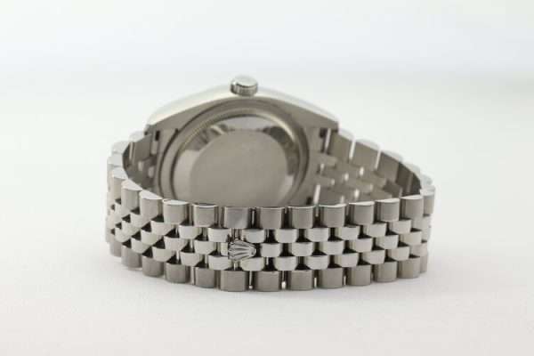 Rolex Datejust 116234 Stainless Steel Automatic Watch with White Gold Bezel; 36mm steel case with white dial, on a stainless steel Jubilee bracelet with Crownclasp, Circa 2006-07