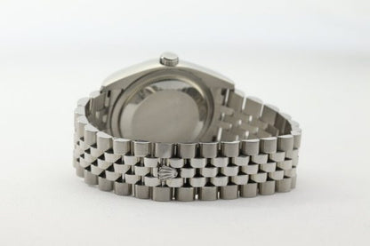 Rolex Datejust 116234 Stainless Steel Automatic Watch with White Gold Bezel; 36mm steel case with white dial, on a stainless steel Jubilee bracelet with Crownclasp, Circa 2006-07
