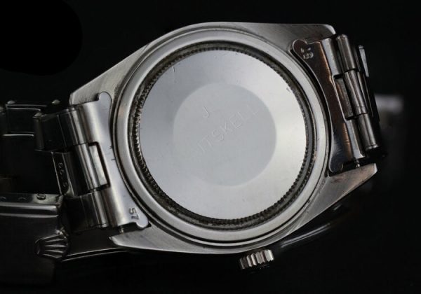 Vintage Rolex Oyster Precision 6424 Stainless Steel 34mm Manual Watch, with Box and Papers, engraved J Gaitskell, HMS Nubian marine engineer mechanic, Circa 1968