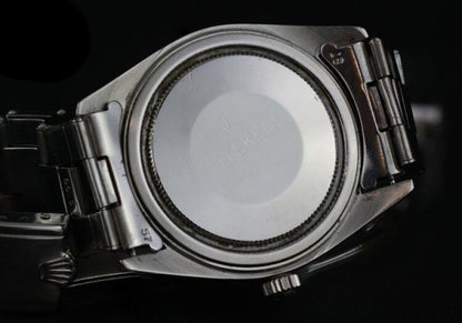 Vintage Rolex Oyster Precision 6424 Stainless Steel 34mm Manual Watch, with Box and Papers, engraved J Gaitskell, HMS Nubian marine engineer mechanic, Circa 1968