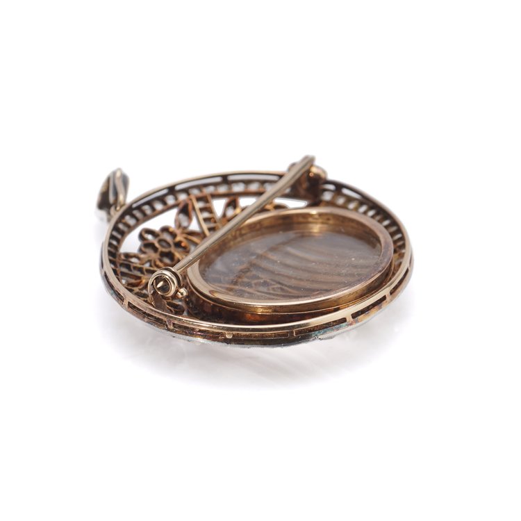 Antique Belle Epoque 2ct Old Cut Diamond Pendant come Brooch