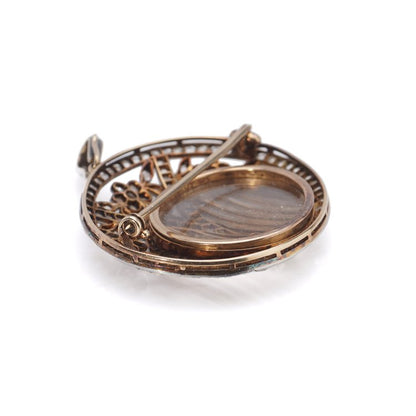 Antique Belle Epoque 2ct Old Cut Diamond Pendant come Brooch