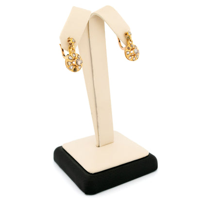 Antique 18 Carat Gold Rose-Cut Diamond Dormeuse Earrings