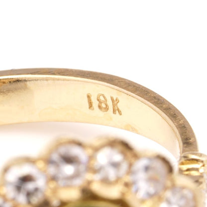 Vintage 6.31ct Oval Cabochon Zambian Emerald and Diamond Cluster Ring in 18ct Yellow Gold