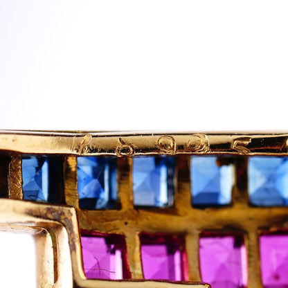 Vintage Wempe 18ct Yellow Gold Earrings with Diamonds Rubies Emeralds and Sapphires