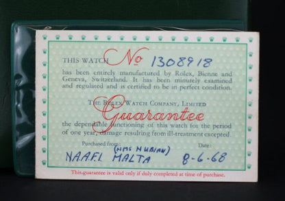 Vintage Rolex Oyster Precision 6424 Stainless Steel 34mm Manual Watch, with Box and Papers, engraved J Gaitskell, HMS Nubian marine engineer mechanic, Circa 1968