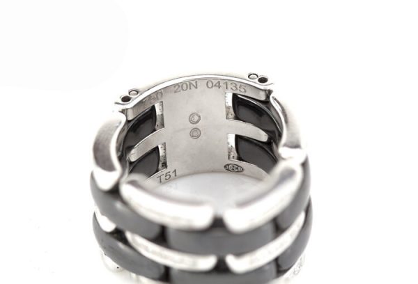 Chanel Ultra Black Ceramic, Diamond and 18ct White Gold Band Ring