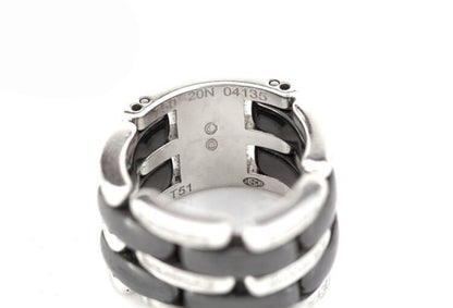 Chanel Ultra Black Ceramic, Diamond and 18ct White Gold Band Ring
