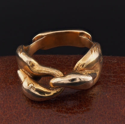Rare Moshe Oved Double Swan Gold Ring