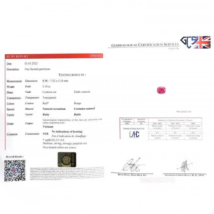 Ruby and Diamond Pendant, certified natural ruby with no heat treatment