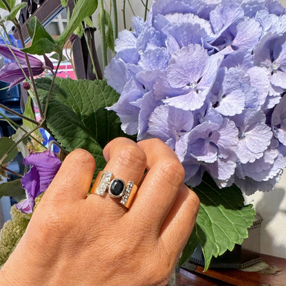 Diamond Sapphire 18k Band Ring 16229-8756