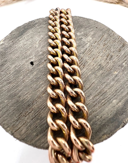 Victorian 9 Carat Rose Gold Albert Chain Necklace, Circa 1880