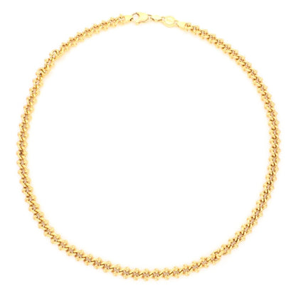 Vintage 18 Carat Yellow Gold Fancy Curb Link Necklace
