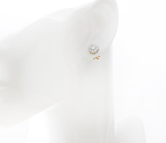 Vintage 1.62ct Diamond Floral Cluster Stud Earrings, in 18ct yellow gold, Circa 1970s