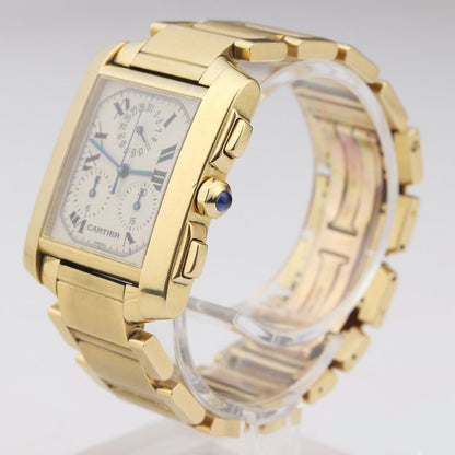 Cartier Tank Francaise 18ct Yellow Gold Chronograph Chronoflex Large Model Watch