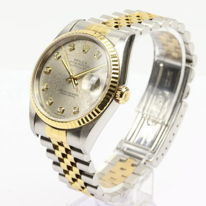 Rolex Datejust 16233 Steel and Gold Watch with Original Diamond Dial
