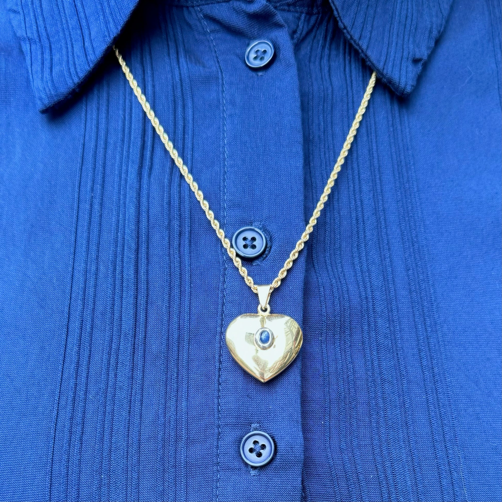 Sapphire 14k Heart-Shape Pendant 16379-8826