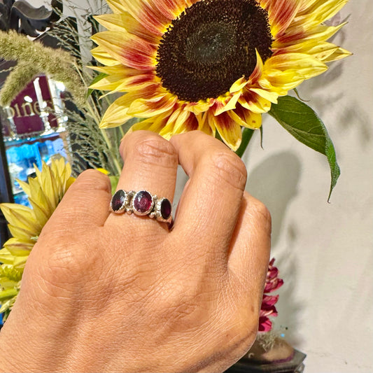 Garnet 9k Trilogy Ring 16410-8842
