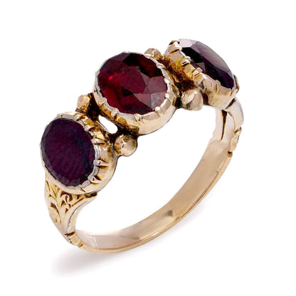 Garnet 9k Trilogy Ring 16410-8842