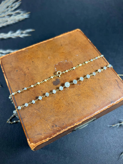 Vintage High Carat Gold Salt and Pepper Faceted Diamond Necklace, Circa 1990