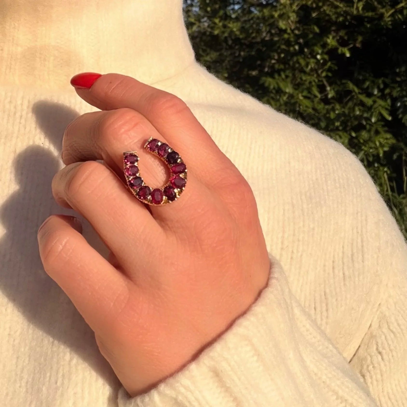 18 Carat Gold Horseshoe Ruby Ring