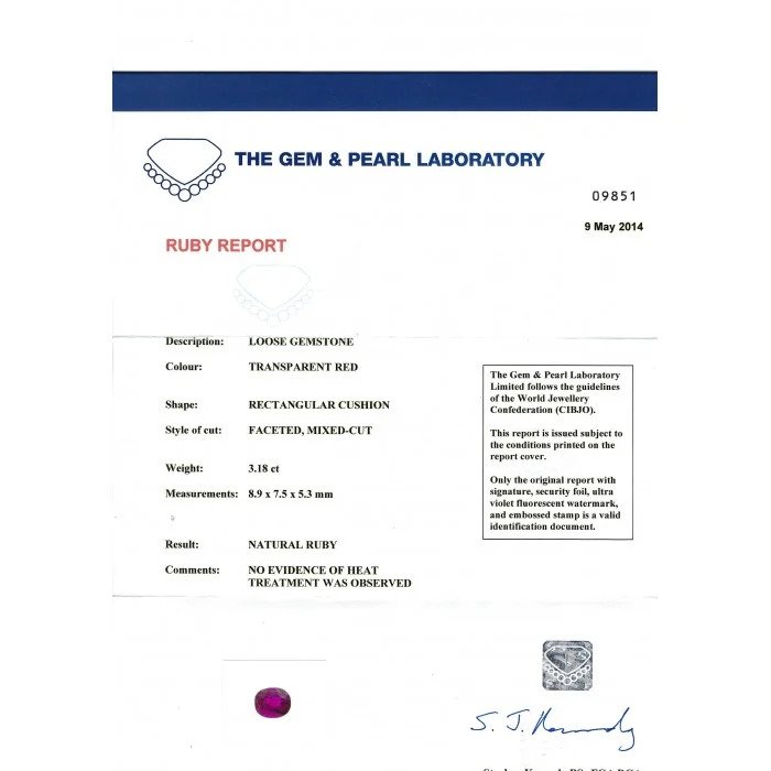 Ruby and Diamond Pendant, certified natural ruby with no heat treatment