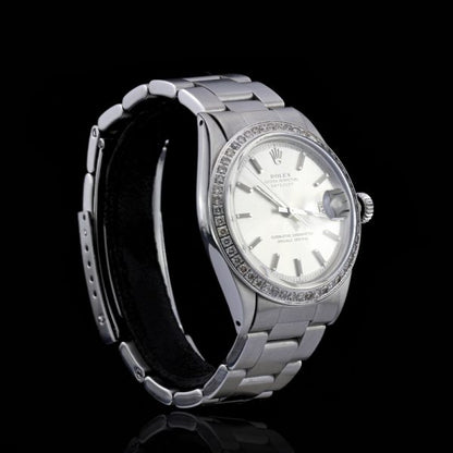 Vintage Rolex Oyster Perpetual Datejust 1601 with Later Diamond Bezel