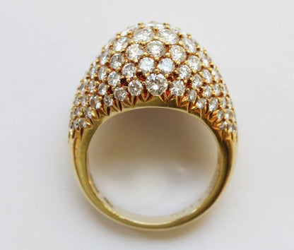 Vintage Cartier Kurt Wayne 3.50ct Diamond Bombe Ring, 18ct yellow gold, Circa 1980, Signed and numbered: Kurt Wayne for Cartier, 45623, 70487 41323.