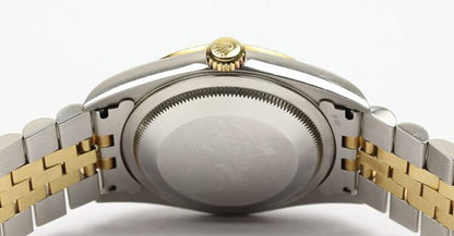 Rolex Datejust 16233 Steel and Gold 36mm Watch with Rolex factory original grey diamond Jubilee dial, Year 2002 and with Rolex box and papers