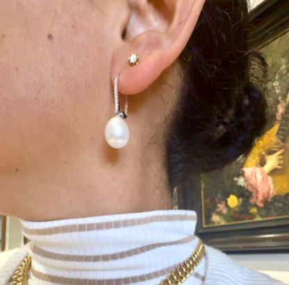Diamond Pearl 14k Pendant Earrings 16623-8904