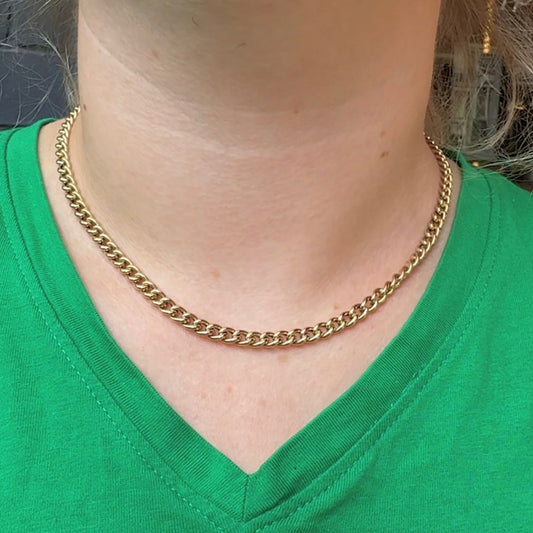 14k Yellow Gold Curb Link Necklace 16690-8938