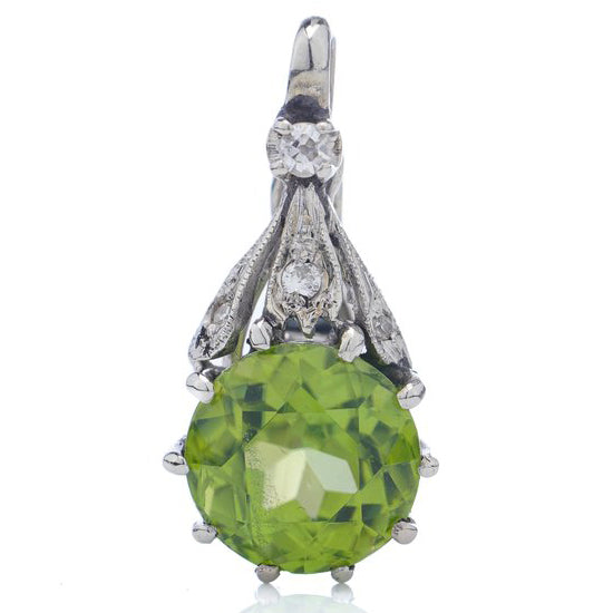 2.45ct Natural Green Garnet and Diamond Pendant